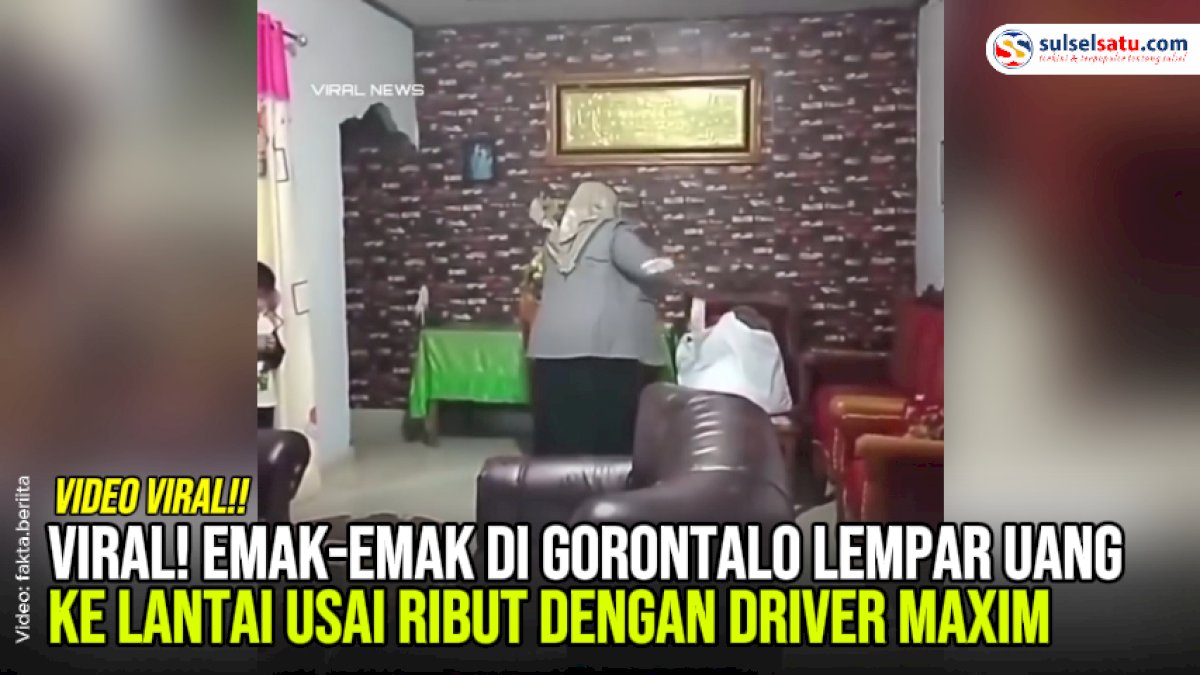 VIDEO: Viral! Emak-Emak di Gorontalo Lempar Uang ke Lantai Usai Ribut dengan Driver Maxim