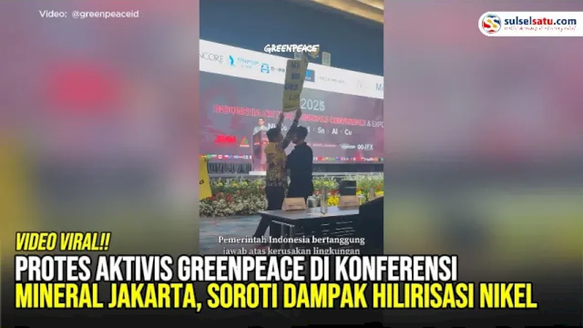 VIDEO: Protes Aktivis Greenpeace di Konferensi Mineral Jakarta, Soroti Dampak Hilirisasi Nikel