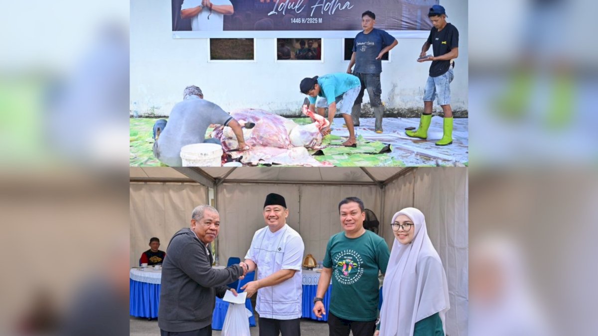 Berbagi di Hari Raya, PDAM Makassar Sembelih 12 Ekor Sapi Kurban