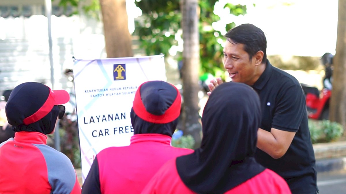 Dekatkan Layanan ke Masyarakat, Kanwil Kemenkum Sulsel Hadir di Car Free Day