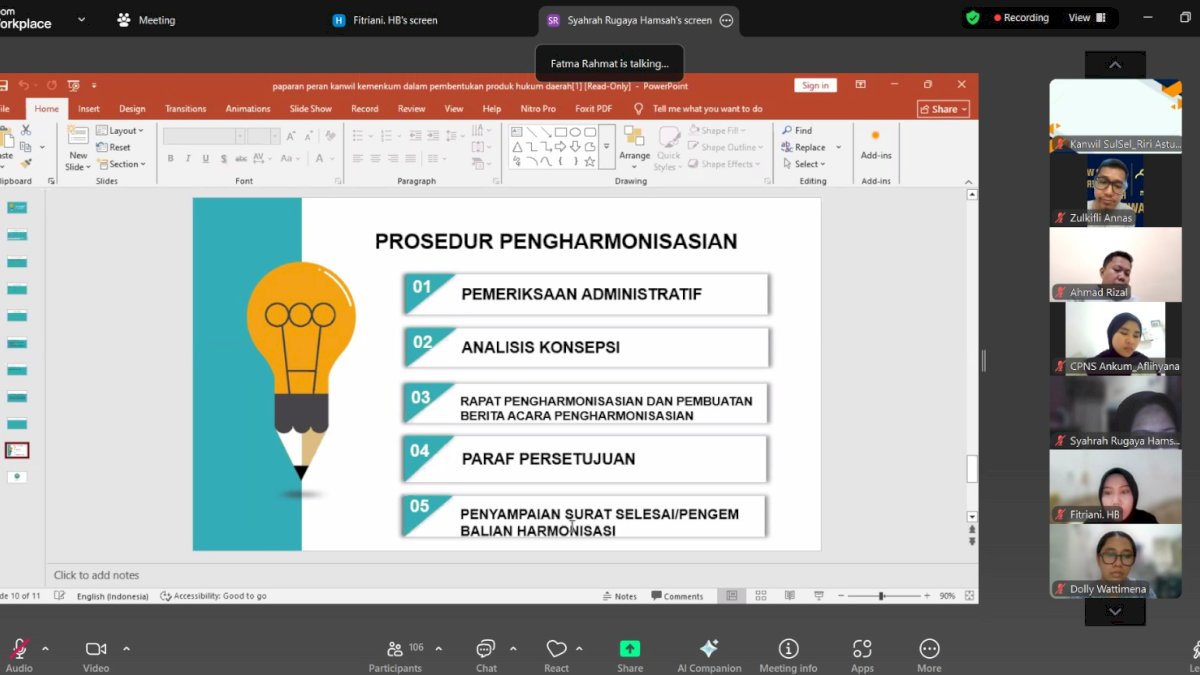Kemenkum Sulsel Gelar Sharing Knowledge, Bahas Peran Strategis dalam Pembentukan Produk Hukum Daerah
