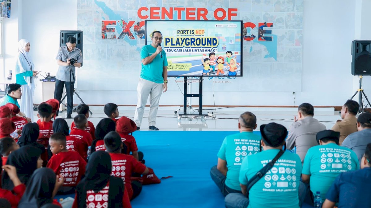 Peringati Hari Anak Nasional, Pelindo Gelar Edukasi Lalu Lintas di TPK New Makassar