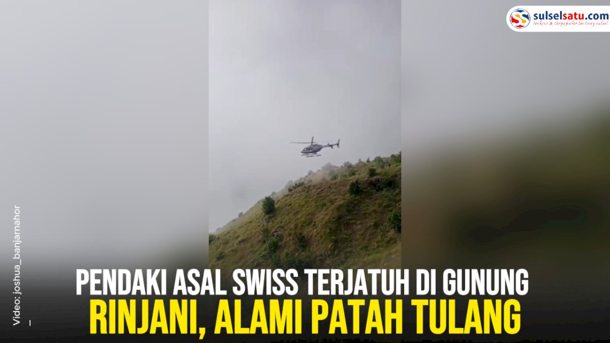 VIDEO: Pendaki Asal Swiss Terjatuh di Gunung Rinjani, Alami Patah Tulang