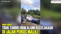 VIDEO: Truk Tangki BBM Alami Kecelakaan di Jalan Poros Malili