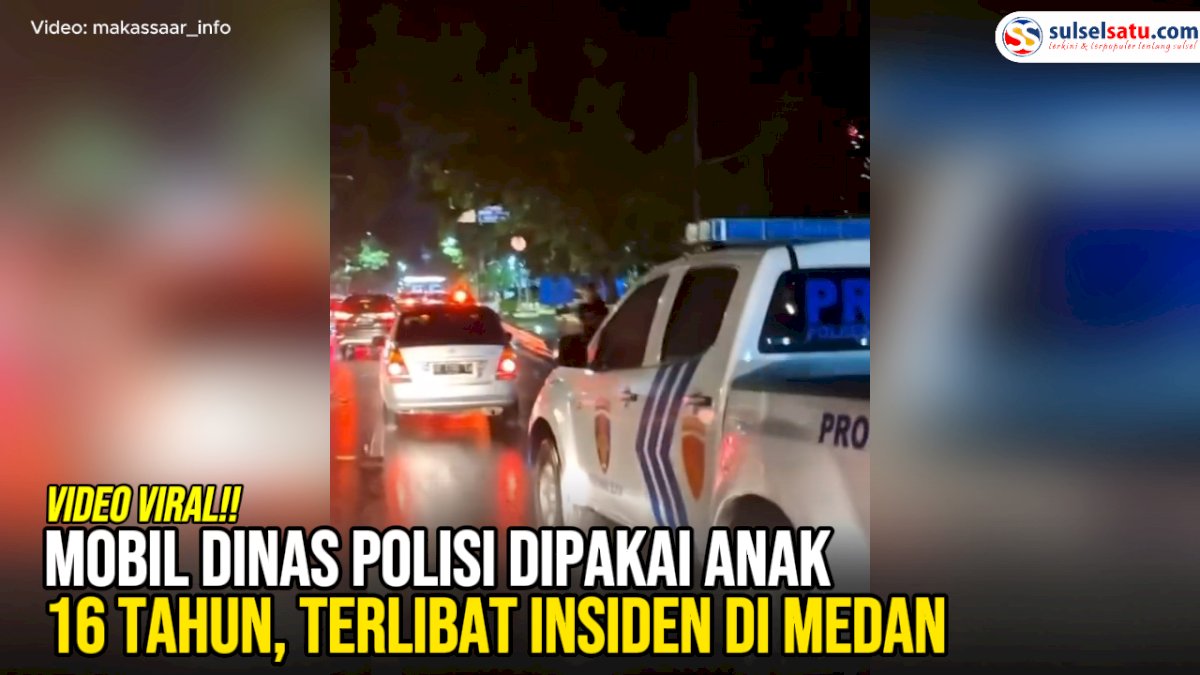 VIDEO: Mobil Dinas Polisi Dipakai Anak 16 Tahun, Terlibat Insiden di Medan