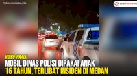 VIDEO: Mobil Dinas Polisi Dipakai Anak 16 Tahun, Terlibat Insiden di Medan