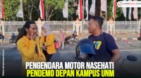 VIDEO: Pengendara Motor Nasehati Pendemo Depan Kampus UNM