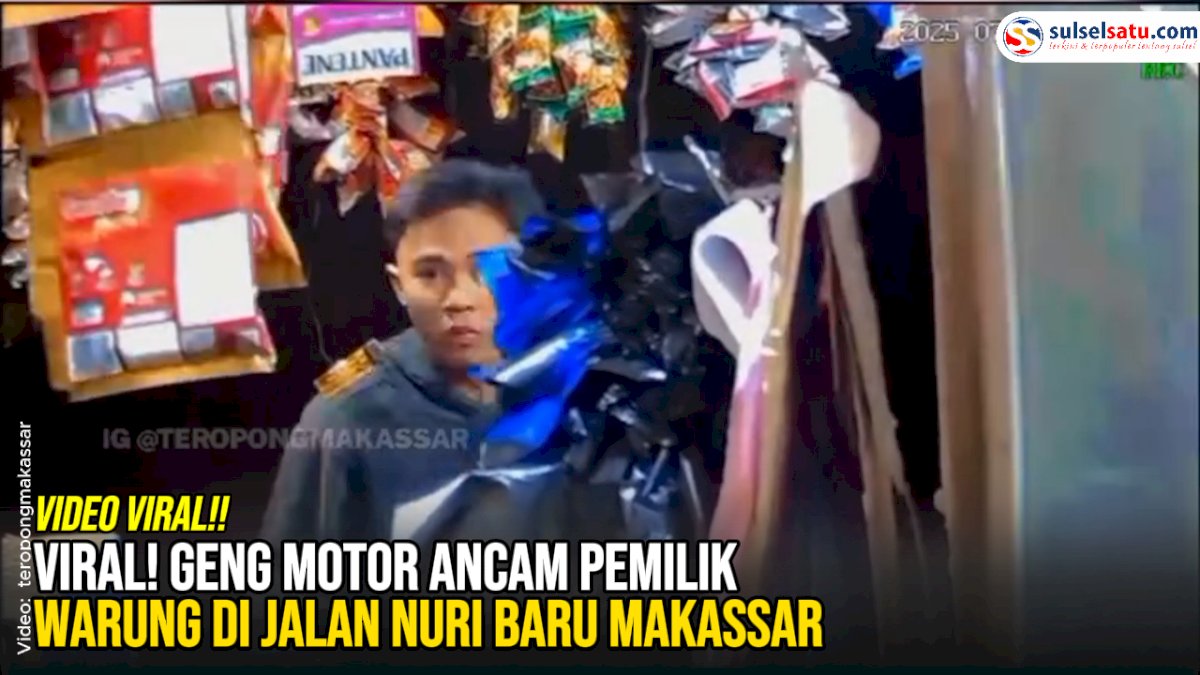VIDEO: Viral! Geng Motor Ancam Pemilik Warung di Jalan Nuri Baru Makassar