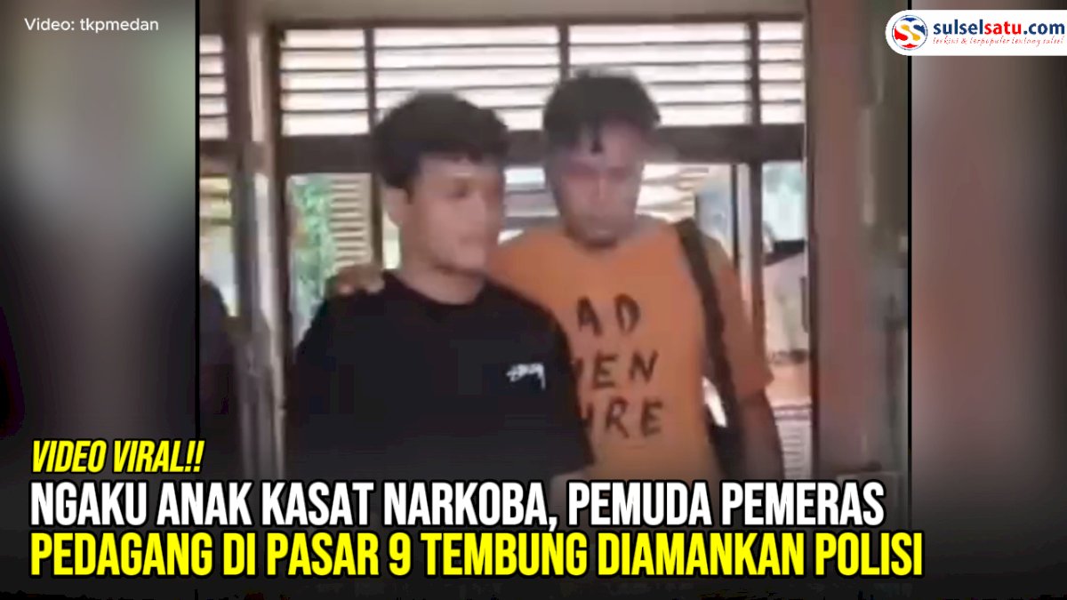 VIDEO: Ngaku Anak Kasat Narkoba, Pemuda Pemeras Pedagang di Pasar 9 Tembung Diamankan Polisi