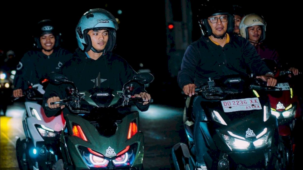 Nocturnity Riding Asmo Sulsel, Ajak Komunitas SV160 Nikmati Pengalaman Night Ride