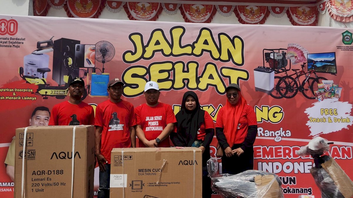 Jelang HUT RI ke 80, Pemdes Bontokanang dan Ribuan Warga Ikut Jalan Sehat Berhadiah