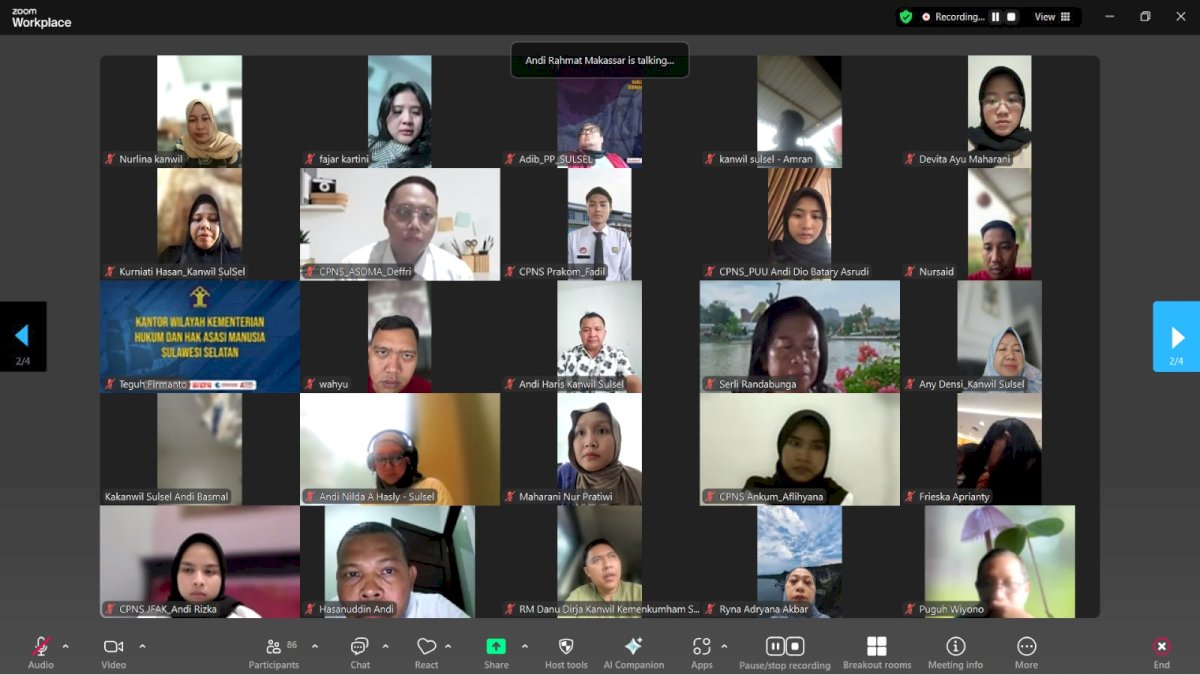 Kanwil Kemenkum Sulsel Awali Pekan dengan Arahan Strategis