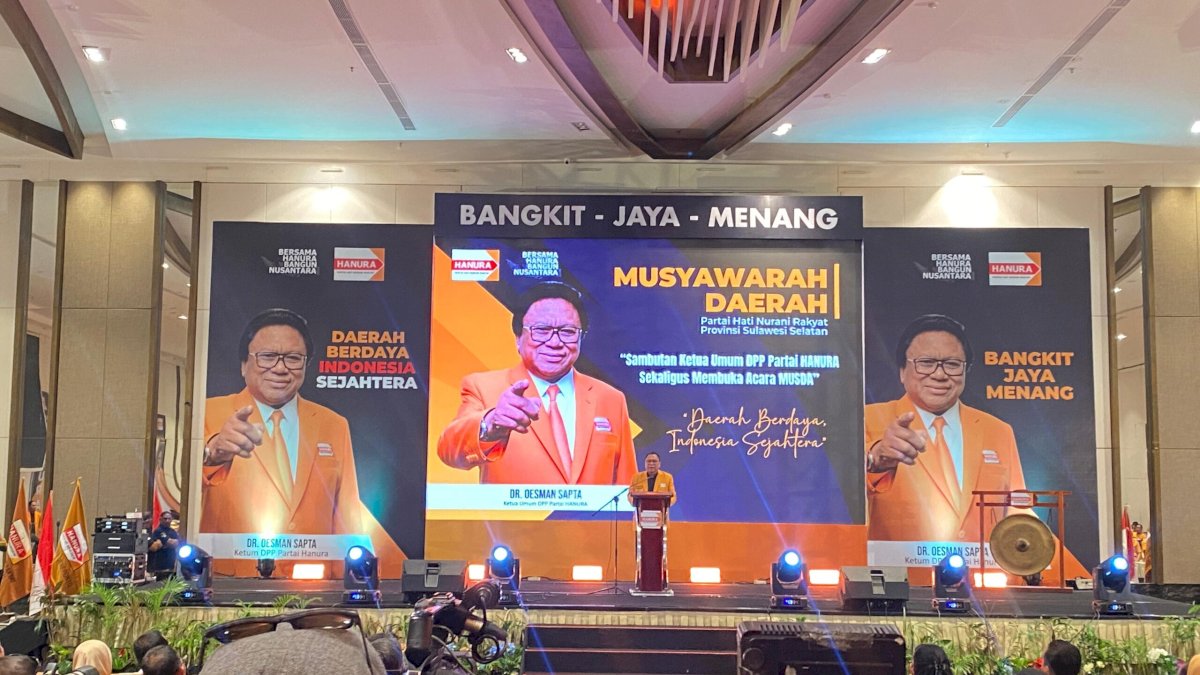 Musda Hanura Sulsel Jadi Ajang Perkuat Kader, OSO Optimistis Masa Depan Partai Cerah