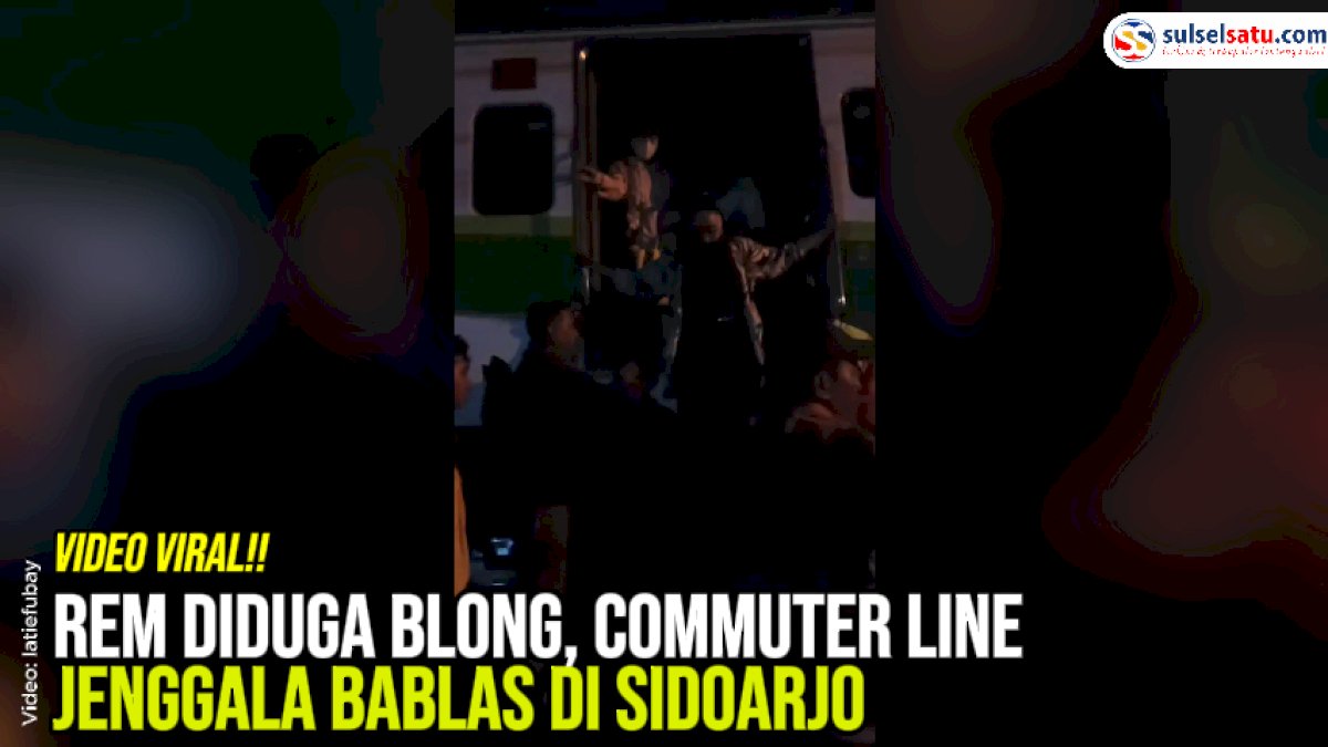 VIDEO: Rem Diduga Blong, Commuter Line Jenggala Bablas di Sidoarjo