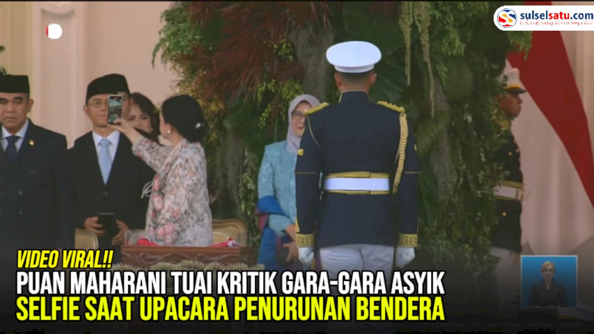 VIDEO: Puan Maharani Tuai Kritik Gara-Gara Asyik Selfie saat Upacara Penurunan Bendera
