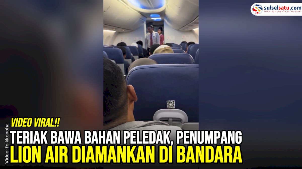 VIDEO: Teriak Bawa Bahan Peledak, Penumpang Lion Air Diamankan di Bandara