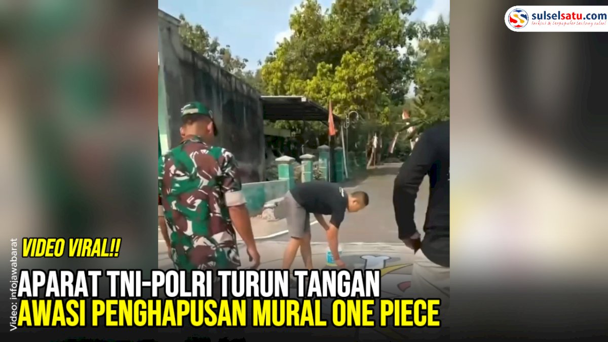 VIDEO: Aparat TNI-Polri Turun Tangan Awasi Penghapusan Mural One Piece