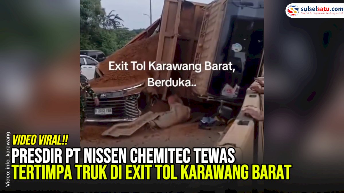 VIDEO: Presdir PT Nissen Chemitec Tewas Tertimpa Truk di Exit Tol Karawang Barat