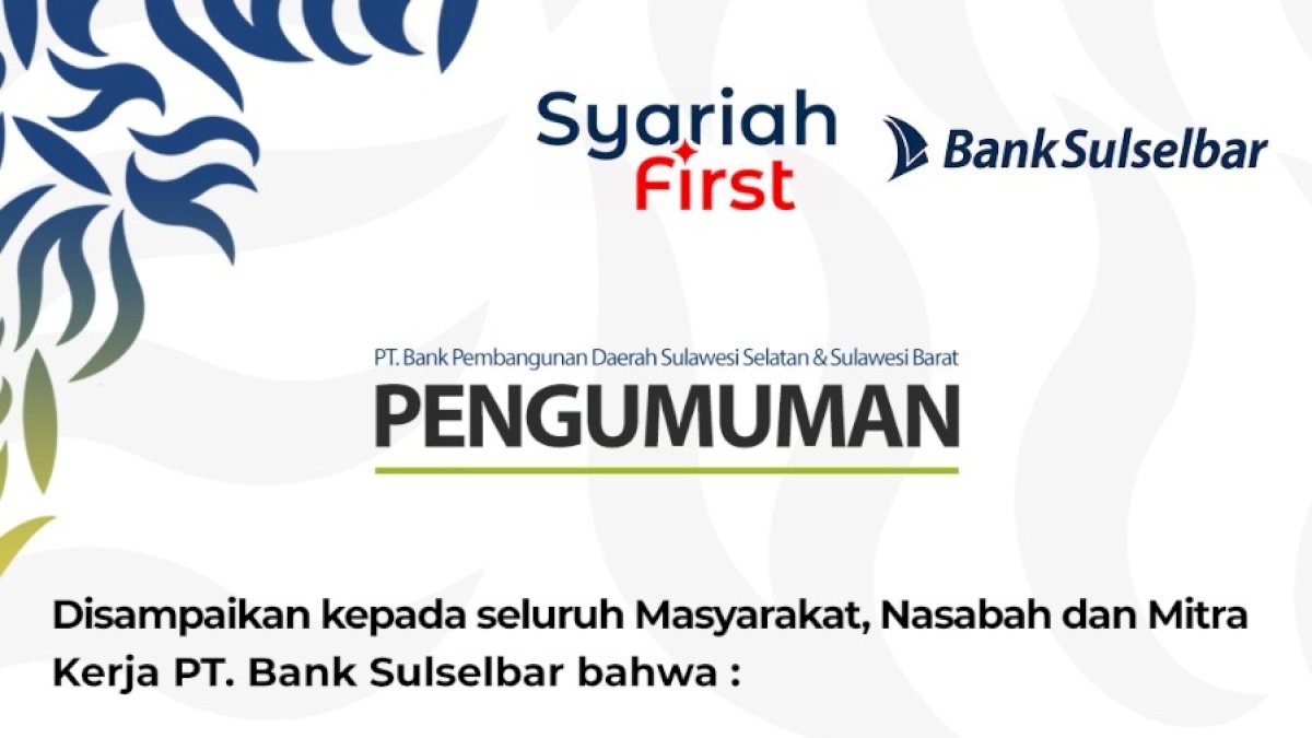 Bank Sulselbar Umumkan Perpindahan Sejumlah Lokasi Kantor Cabang di Sulbar