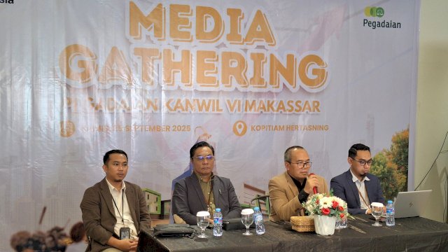 Media gathering Pegadaian Kanwil VI Makassar yang dihadiri Pemimpin Wilayah PT Pegadaian Kanwil VI Makassar Ngadenan. Foto: Sri Wahyu Diastuti / Sulselsatu.com.