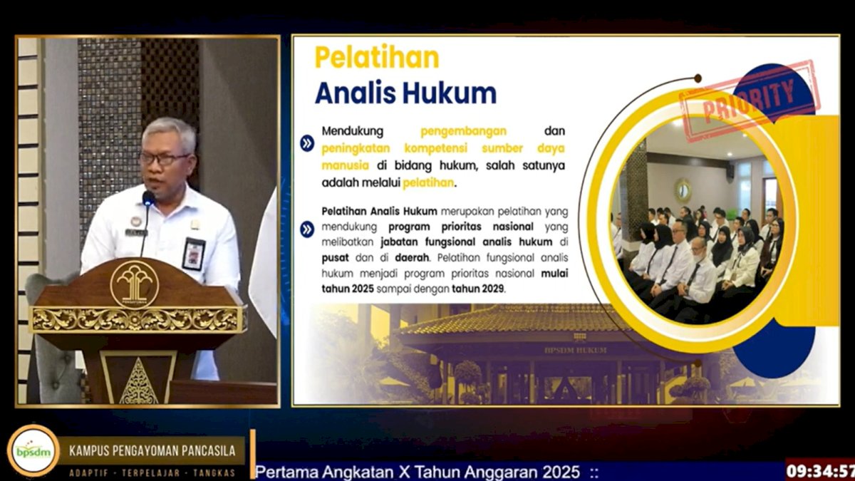 Pelatihan Fungsional Diharapkan Jadi Wadah Pengembangan Kompetensi Profesi Analis Hukum