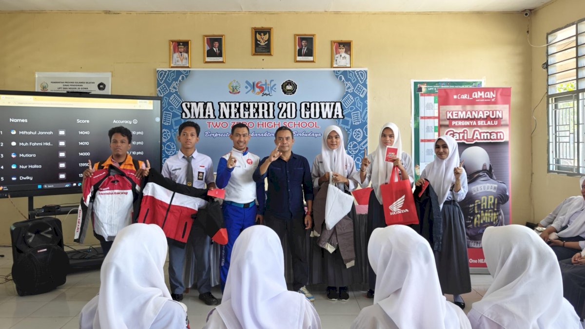 Astra Motor Sulsel Bersama Polres Gowa Edukasi Safety Riding Siswa SMAN 20 Gowa