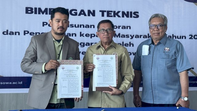 Penandatanganan MoA anatar Kalla Institute dan Unibos terkait kerja sama tingkatkan kualitas riset dan publikasi. Foto: Istimewa.