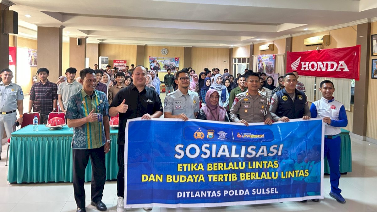 Asmo Sulsel Gandeng Jasa Raharja dan Polda Sulsel Gelar Safety Riding di STIEM Bongaya