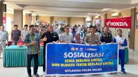 Asmo Sulsel Gandeng Jasa Raharja dan Polda Sulsel Gelar Safety Riding di STIEM Bongaya
