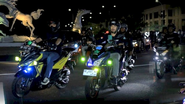 Nocturnity Riding Asmo Sulsel bersama MVC Vario Makassar. Foto: Istimewa.