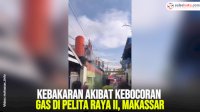 VIDEO: Kebakaran Akibat Kebocoran Gas di Pelita Raya II, Makassar