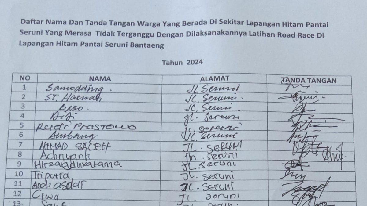 Warga Bantaeng Buat Petisi Sambut Baik Latihan Balap Motor di Lapangan Hitam Pantai Seruni