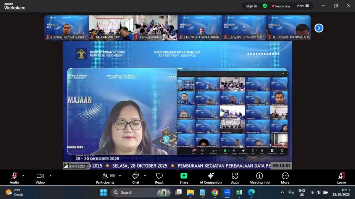 Kanwil Kemenkum Sulsel Ikuti Rekonsiliasi dan Peremajaan Data Pegawai, Dorong Akurasi-Profesionalisme ASN