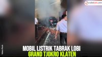 VIDEO: Mobil Listrik Tabrak Lobi Grand Tjokro Klaten