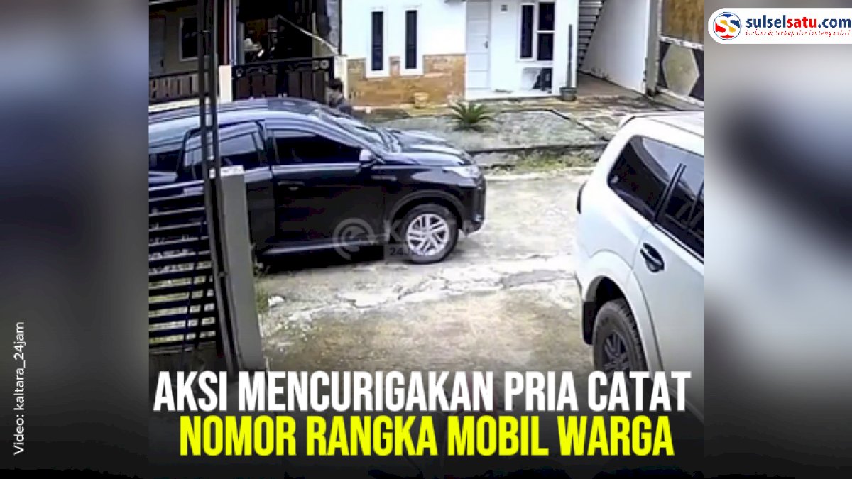 VIDEO: Aksi Mencurigakan Pria Catat Nomor Rangka Mobil Warga