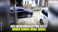 VIDEO: Aksi Mencurigakan Pria Catat Nomor Rangka Mobil Warga