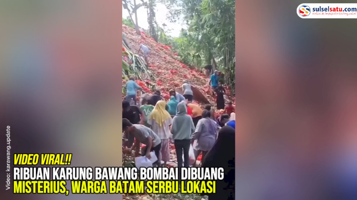 VIDEO: Ribuan Karung Bawang Bombai Dibuang Misterius, Warga Berbondong-bondong Datangi Lokasi