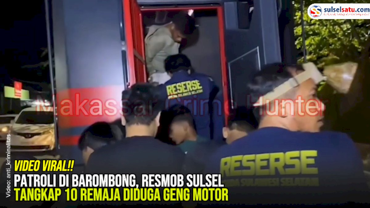 VIDEO: Patroli di Barombong, Resmob Sulsel Tangkap 10 Remaja Diduga Geng Motor