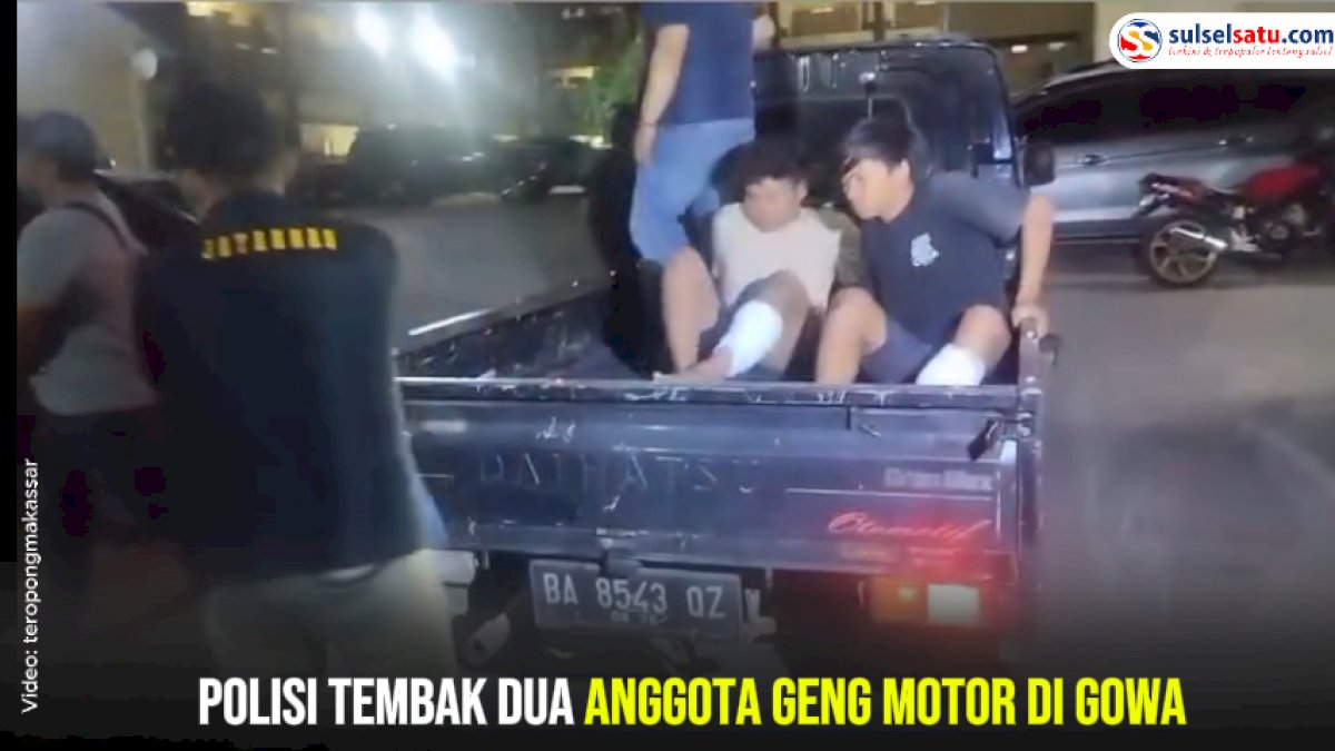 VIDEO: Polisi Tembak Dua Anggota Geng Motor di Gowa