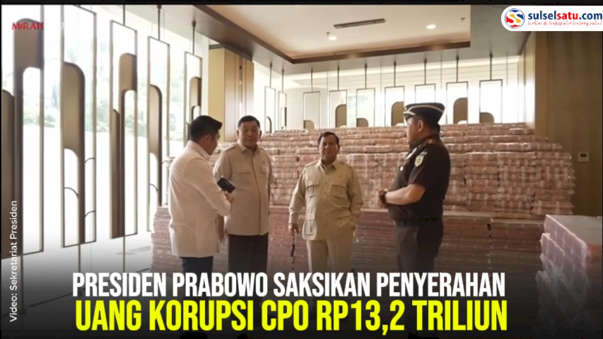 VIDEO: Presiden Prabowo Saksikan Penyerahan Uang Korupsi CPO Rp13,2 Triliun