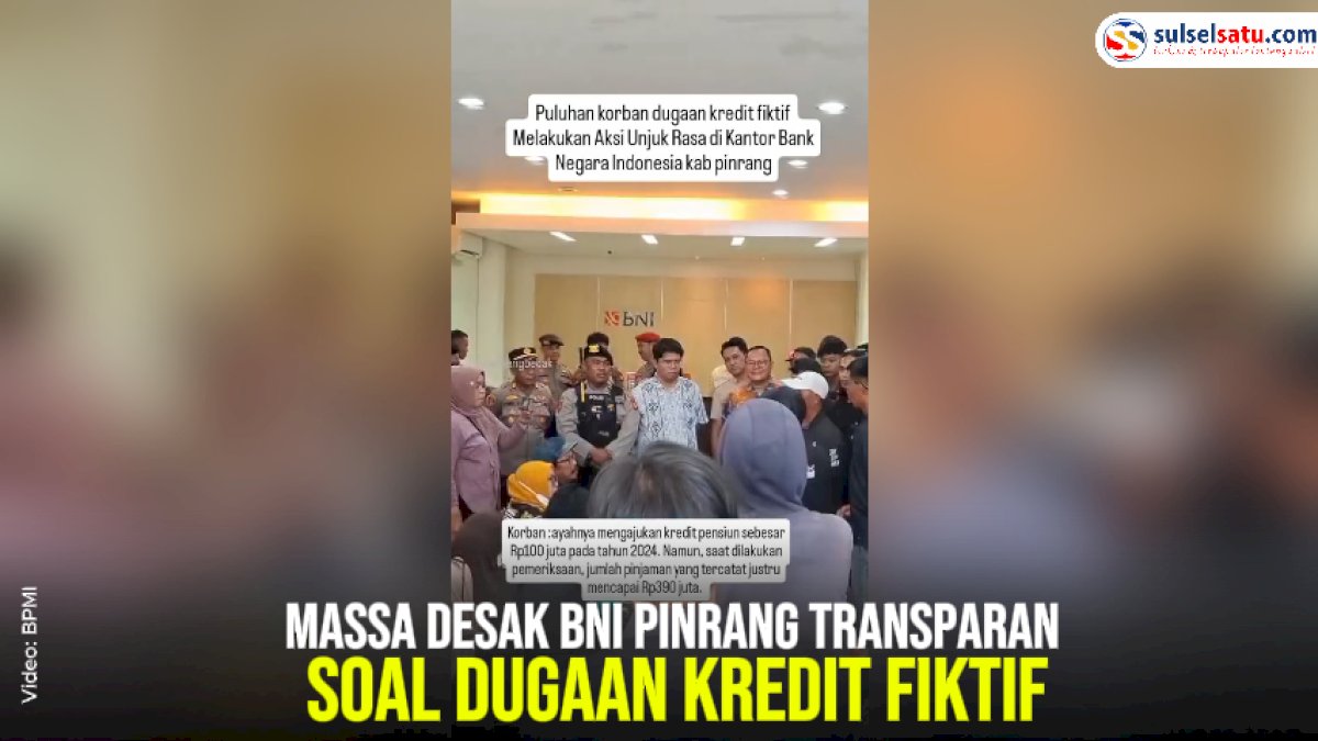 VIDEO: Massa Desak BNI Pinrang Transparan Soal Dugaan Kredit Fiktif
