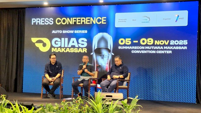 Press conference GIIAS 2025 Makassar di Four Point by Sheraton Makassar. Foto: Sri Wahyu Diastuti / Sulselsatu.com.