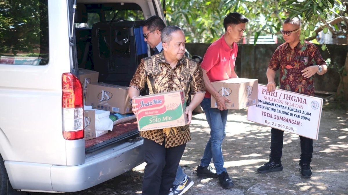 BPD PHRI dan IHGMA Sulsel Salurkan Bantuan Bagi Korban Puting Beliung di Kabupaten Gowa