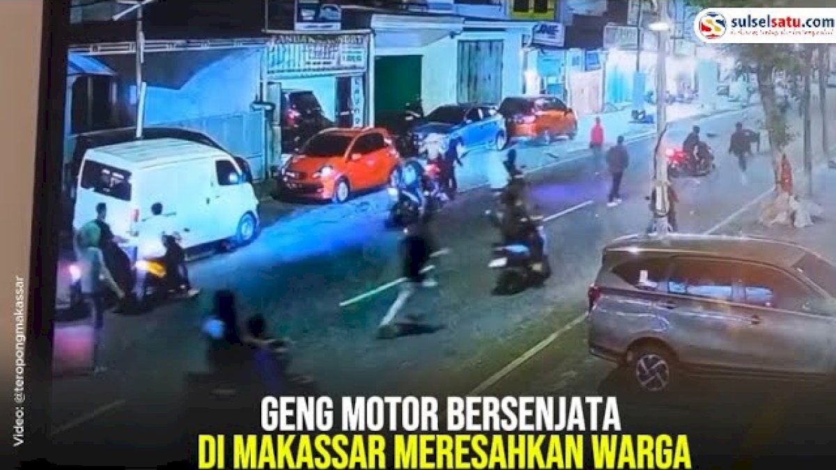 VIDEO: Geng Motor Bersenjata di Makassar Meresahkan Warga