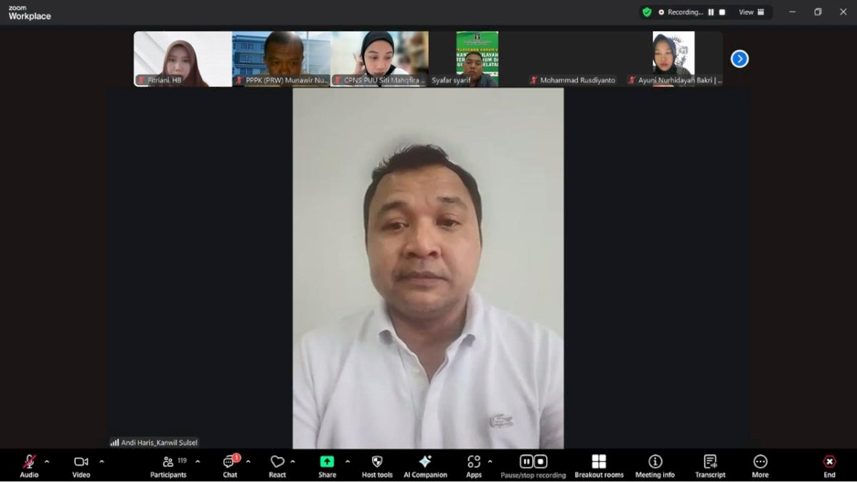 Jajaran ASN Kanwil Kemenkum Sulsel Diminta Jaga Kedisiplinan sebagai Wujud Profesionalisme