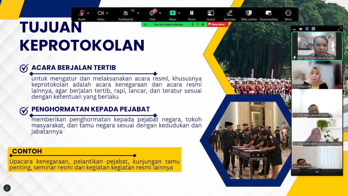 Protokol Kanwil Kemenkum Sulsel Bahas Pentingnya Tata Keprotokolan dalam Acara Resmi