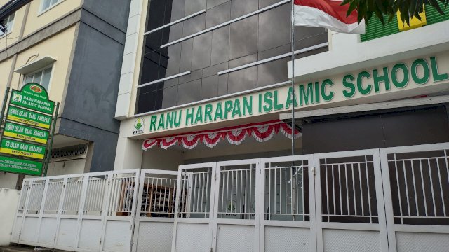 Tampak dari depan sekolah Ranu Harapan Islamic School (RHIS) di Jalan Meranti nomor 222, Panakkukang, Makassar. Foto/Sulselsatu