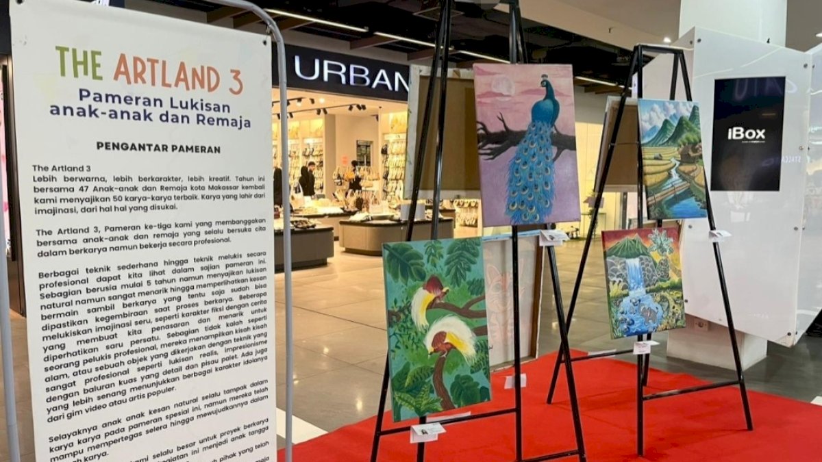 50 Lukisan Karya Anak Pameran di Mal Ratu Indah, Kolaborasi Bersama Kanva