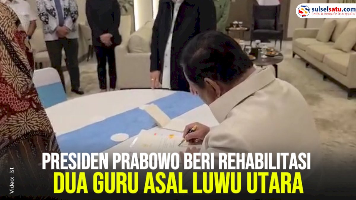 VIDEO: Presiden Prabowo Beri Rehabilitasi Dua Guru Asal Luwu Utara