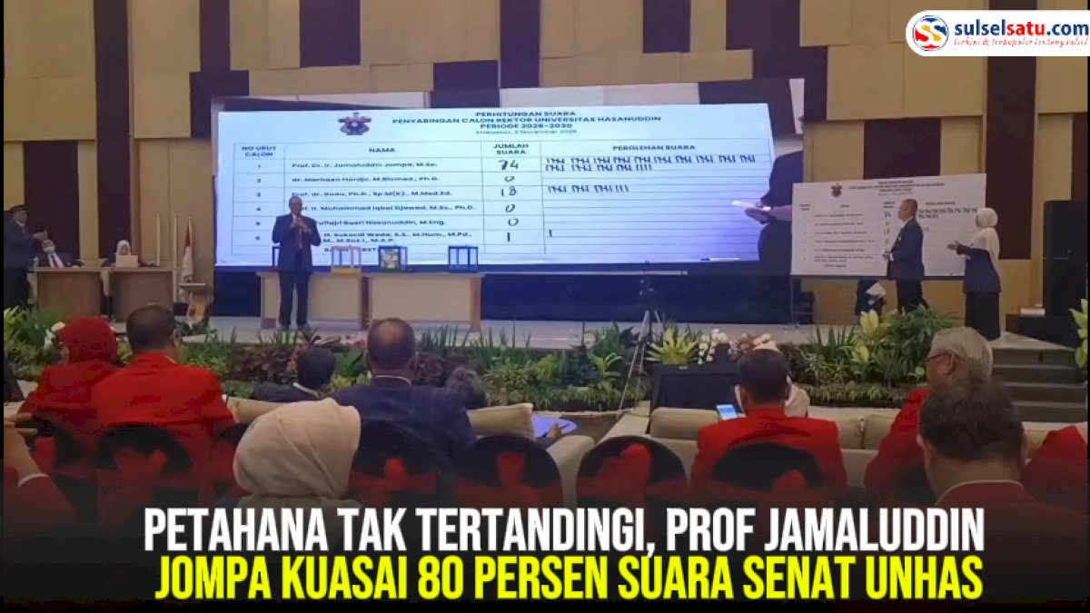 VIDEO: Petahana Tak Tertandingi, Prof Jamaluddin Jompa Kuasai 80 Persen Suara Senat Unhas